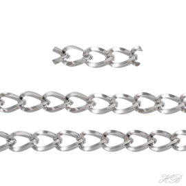 JS-0021 Jasseron (304 stainless steel) Metaalkleurig 6x4x0,8mm ±1 meter