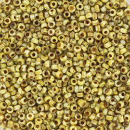 MR-15045 Miyuki Rocailles opaque picasso yellow (15-4512) 15/0 ±5 gram