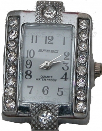 01493 Uhr bling Nickelfarbe / kristall 29mmx22mm