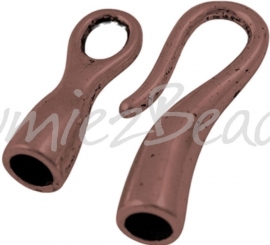 00816 Haakslot glad Antiek koper (Nikkelvrij) 55mmx11mm; gat 4mm 1 stuks