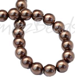 04019 Glasparel SaddleBrown 3-4mm; gat 0,5mm 1 streng ±30cm