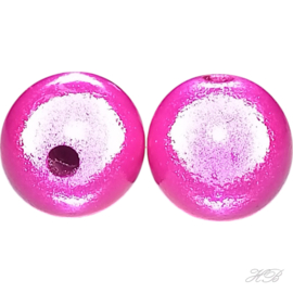 05089 Acryl kraal Miracle Fuchsia  8mm; gat 1mm ±16 stuks