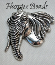 02278 Hanger olifantenhoofd Antiek zilver (nikkelvrij) 54mmx47mm