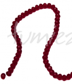 01415 Glaskraal imitatie swarovski faceted Abacus streng (±20cm) Rood 4mmx6mm 1 streng