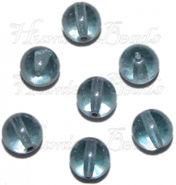 03133 Tsjechische glaskraal Blauw-grijs 10mm 7 stuks