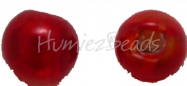 02930 Glaskraal zilverfoil rond Rood 10mm 7 stuks