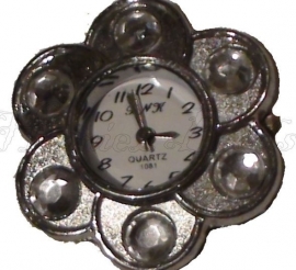 00249 Horloge bling Metaalkleurig/Chrystal  1 stuks