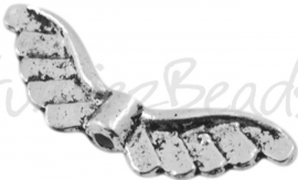 02021 Spacer vleugel Antiek zilver (Nikkelvrij) 23mmx9mm; gat 1,5mm 7 stuks