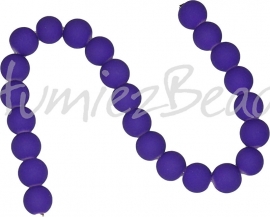 03877 Glasperlen​ rubberized strang (±25cm) Violett 12mm; loch 1,5mm 1 strang