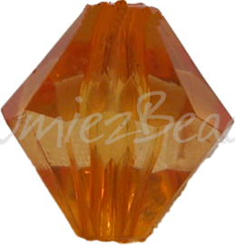 00075 Acryl kraal bicone Oranje 14mm 7 stuks