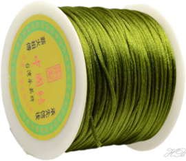 N-1510 Nylondraad (lijkt op satijnkoord) Olive drab 1,5mm ±14 meter