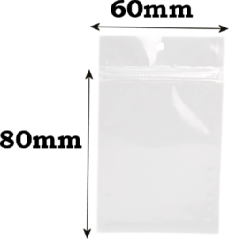 Grip-0002 Gripzakje met sluitstrip 50micron Transparant 60mmx80mmx0,05mm; ponsgaatje 5mm 100 stuks