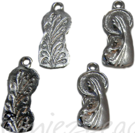 02193 Bedel maria (b-keus) Tibetaans zilver 24mmx10mm 15 stuks