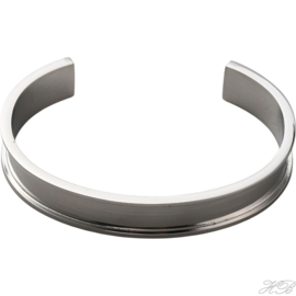 01381 Armband Bangle cuff Metaalkleurig (304 stainless steel)  doorsnee 70mm; inner 8mm ±1 stuks