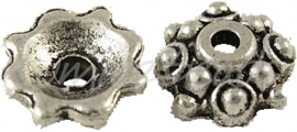 03784 Kralenkap bloem Antiek zilver (Nikkelvrij) 3mmx8mm; gat 1mm 14 stuks