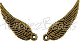 01889 Bedel vleugel Antiek goud (Nikkelvrij) 16mmx5mm 11 stuks