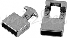 02700 Haakslot Antiek zilver (Nikkelvrij) 22mmx12mmx6mm; gat 10mmx4mm 1 stuks