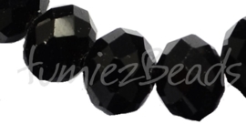 02396 Imitation swarovski strang (±20cm) Schwarz 12mmx16mm 1 strang