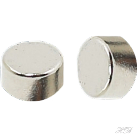 00145 Corsagemagneet (bestaat uit 2 plaatjes) Metaalkleurig   10x3mm 1 set