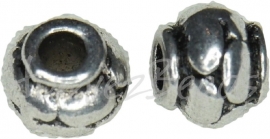 02160 Metalenkraal pompoen Antiek zilver (Nikkelvrij) 6mmx5mm 11 stuks