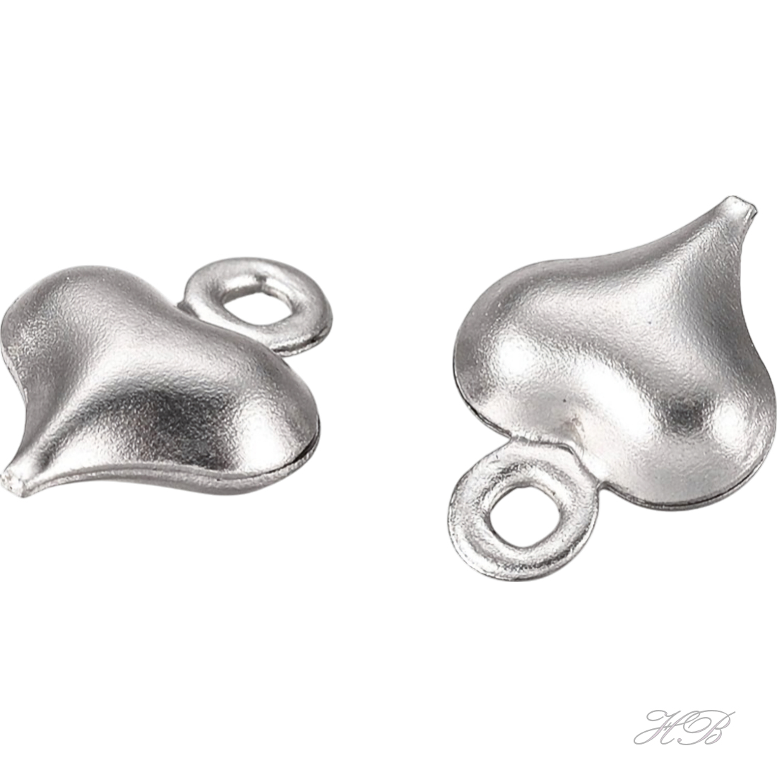01286 Bedel Hart Metaalkleurig 304 stainless steel  8,5x6x3mm; gat 1mm 10 stuks