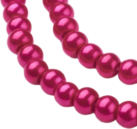 04676 Glasparel Streng (±40cm) Deep pink 4mm; gat 0,8mm 1 streng