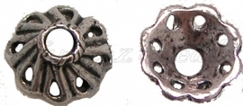 02938 Kralenkap lusje Antiek zilver (Nikkelvrij) 3,5mmx8mm 11 stuks