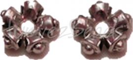03029 Spacer daisy Bolletjes Antiek zilver 3mmx9mm 6 stuks