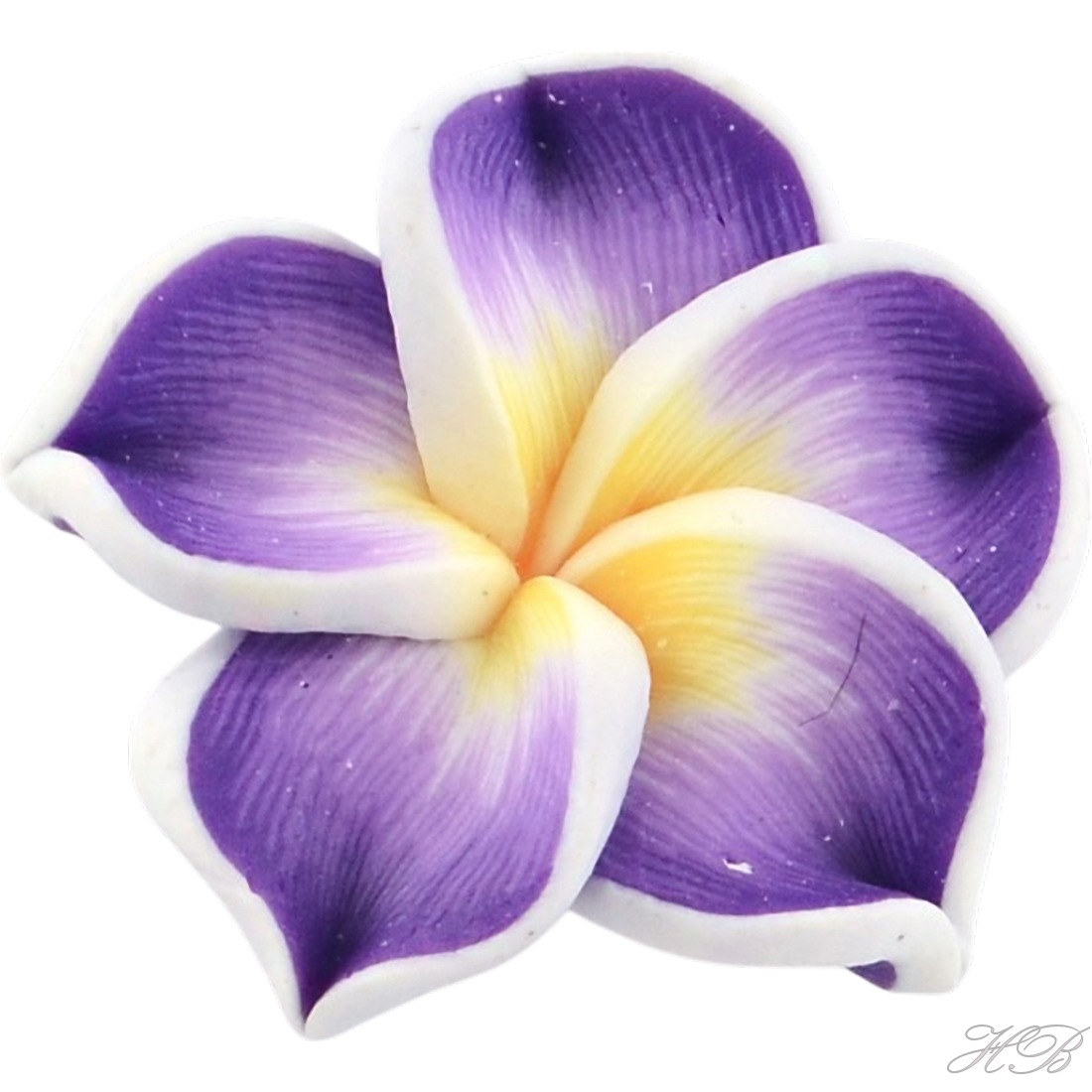 05411 Fimokraal Bloem Dark violet   15x8mm; gat 2mm 5 stuks