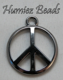 02149 Bedel peace teken Zwart 28mmx24mm 4 stuks