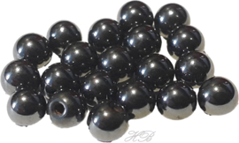 03326 Natuurstein perlen Synthetische Hematiet (niet-magnetisch) Schwarz 3mm; loch 1mm  10 Stück