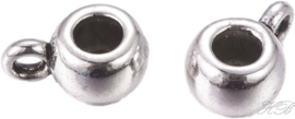 00437 Spacer met oog Antiek zilver (nikkelvrij) 6x4.5mm; gat 3mm 10 stuks