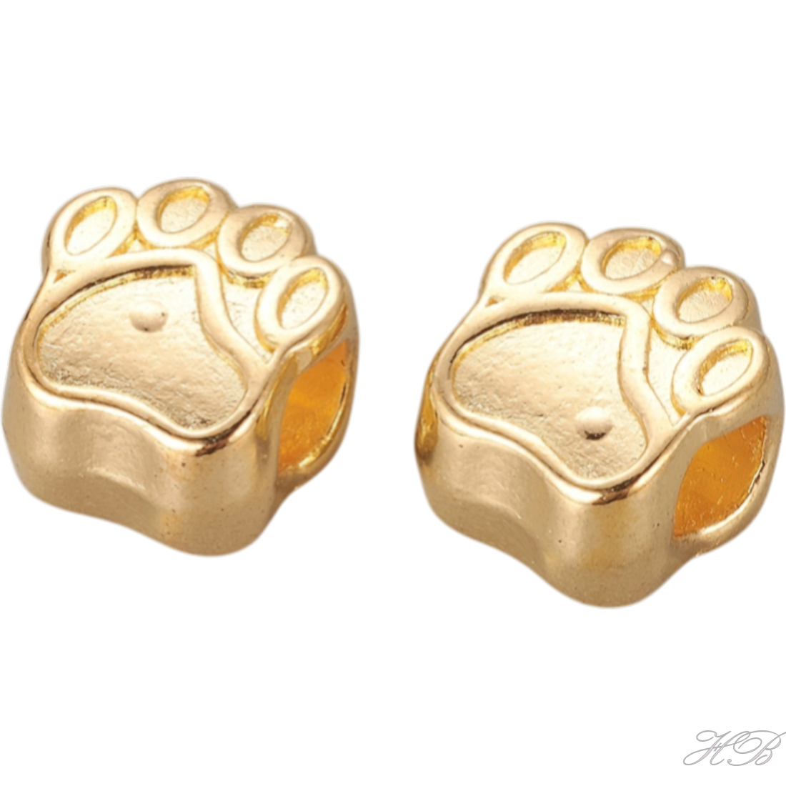 05631 Metalen kraal Hondenpoot Antiek goud (Nikkelvrij)   11x11x8mm; gat 5mm 3 stuks
