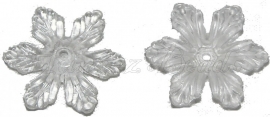 01293 Acrylkraal kap bloem Transparant 27mmx4mm; gat 2mm 11 stuks