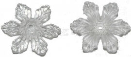 01293 Acrylperle käppchen blume Transparent 27mmx4mm; loch 2mm 11 stück