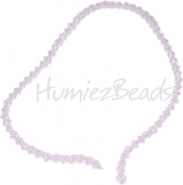 04002 Glaskraal Bicone streng ±25cm Pink 4mm  1 streng