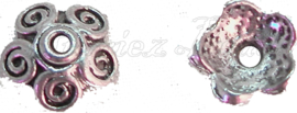 00784 Perlenkappen Kralenkap krul Antiksilber (Nickelfrei) 3mmx10mm 11 Stück