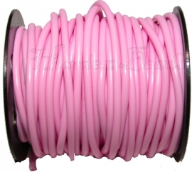 R-4006 Kautschukband hohl Pink 4mm; loch 1,5mm 1 meter