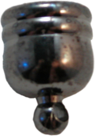 02535 Endkappe mit auge Schwarz Nickelfarbe (Nickelfrei) 10mmx14mm; loch 9mm 3 stück