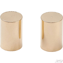04284 Eindstopper  Goudkleurig (24k) (201 stainless steel)  6x4mm; gat 3mm 4 stuks