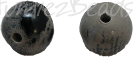 00272 Acrylkraal Spraypainted rond Grijs 10mm; gat 2mm 20 stuks