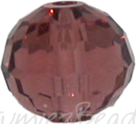 01118 Glaskraal imitatie swarovski 5000 Indian Red 8mm 7 stuks