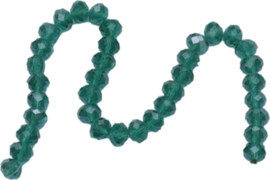 03438 Imitatie swarovski streng (±25cm) Groen 10mmx7mm 1 streng