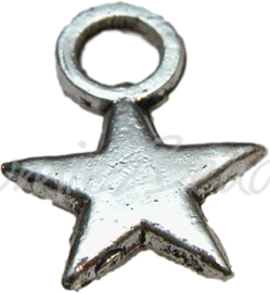00061 Bedel ster Antiek zilver (Nikkel vrij) 15 stuks