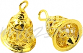 02551 Anhänger glocke 3d Goldfarbe (Nickelfrei) 16mmx11mm 1 stück