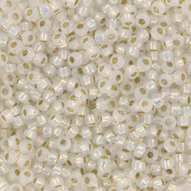 MR-11107 Miyuki Rocailles gilt lined white opal (11-551) 11/0 ±15 gram