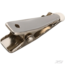 03282 Alligator clip / vestsluiting Metaalkleurig   24x9x9mm; gat 2,5mm 4 stuks