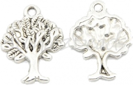 00581 Bedel tree of life Antiek zilver (Nikkel vrij) 21mmx17mm 6 stuks