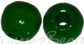 00544 Holz perlen gelakt Grün 12mm ± 40 Stück
