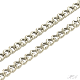 JS-0010 Jasseron Stainless steel Metaalkleurig 4x3x1mm 1 meter